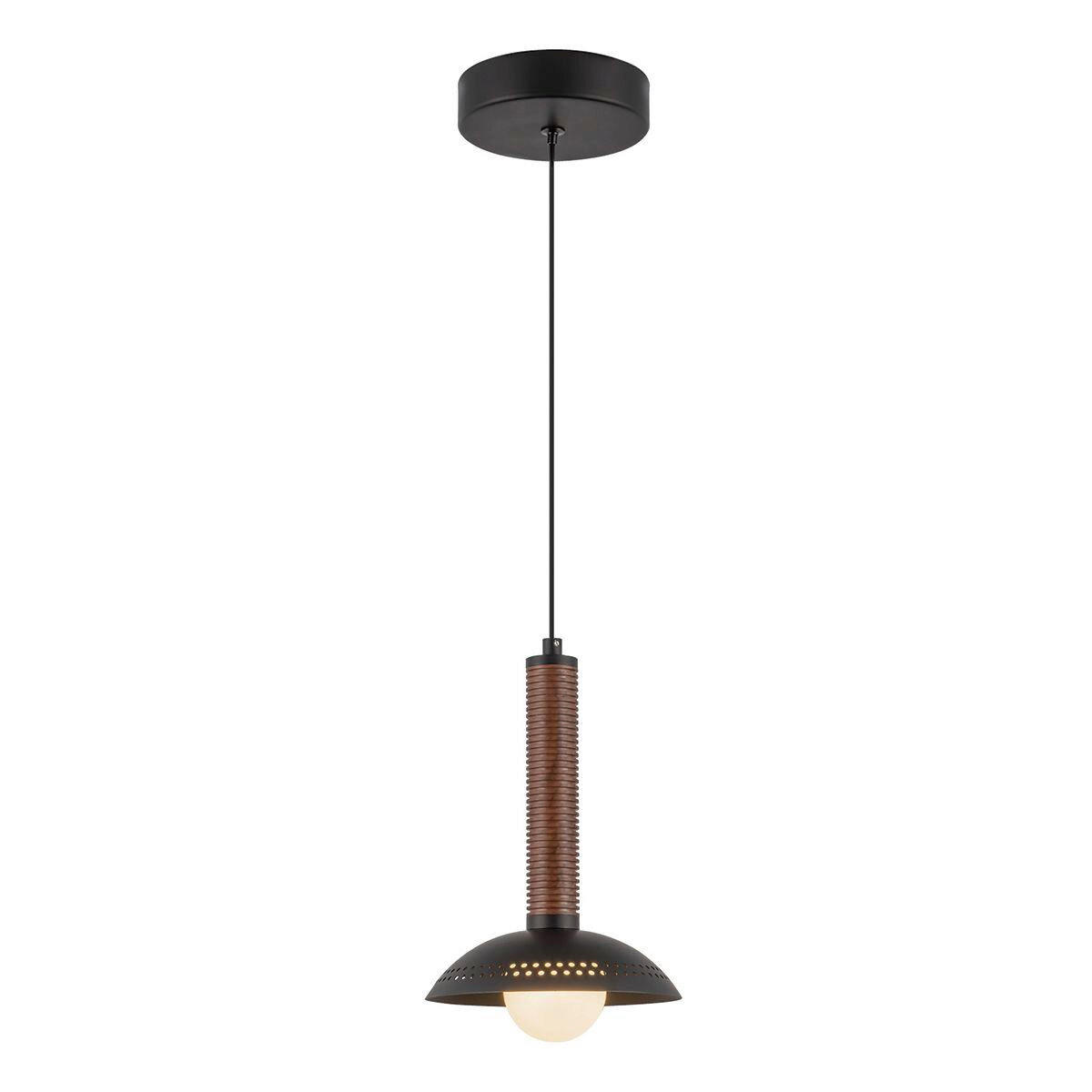 LED-HÄNGELEUCHTE Alora Mood 15,2/24,1 cm  - Walnussfarben/Schwarz, Design, Glas/Metall (15,2/24,1cm) - Elstead Lighting