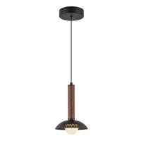 LED-HÄNGELEUCHTE Alora Mood 15,2/24,1 cm  - Walnussfarben/Schwarz, Design, Glas/Metall (15,2/24,1cm) - Elstead Lighting