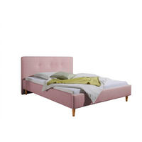 POLSTERBETT 140/200 cm,  in Rosa,  - Rosa/Naturfarben, MODERN, Holz/Textil (140/200cm) - Livetastic