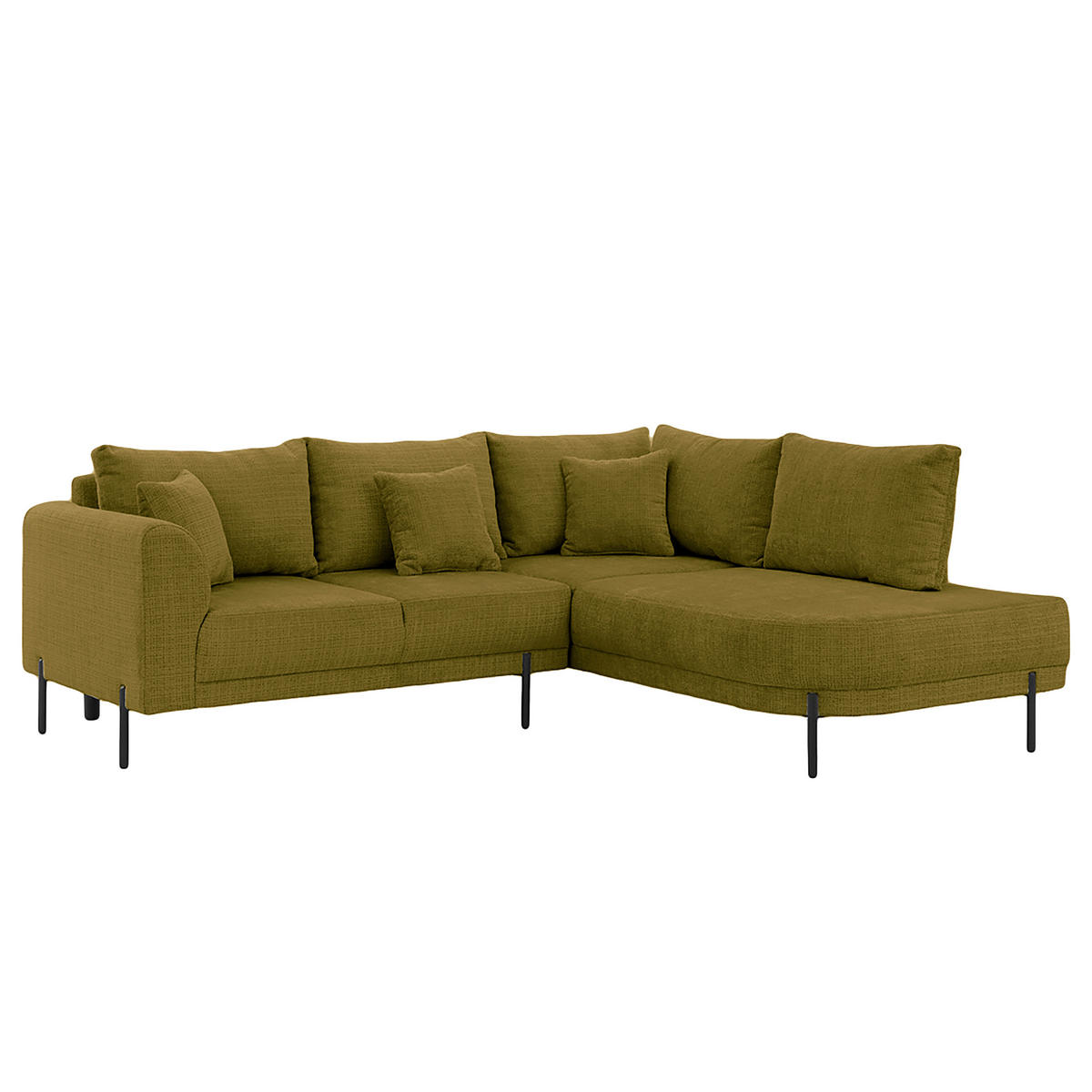 ECKSOFA Mauris Grün Chenille Rückenkissen  - Schwarz/Grün, Design, Kunststoff/Textil (233/200cm) - Livetastic