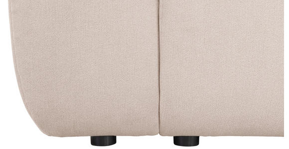 ECKSOFA  in Velours Creme  298/168 cm  - Creme/Schwarz, KONVENTIONELL, Kunststoff/Textil (298/168cm) - Carryhome