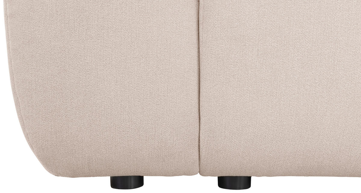ECKSOFA in Velours Creme  - Creme/Schwarz, Konventionell, Kunststoff/Textil (298/168cm) - Carryhome