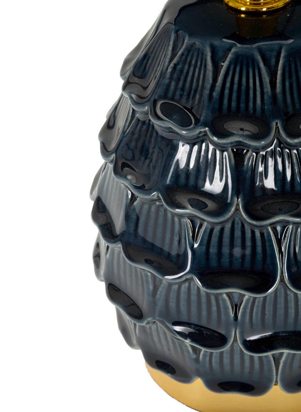 TISCHLEUCHTE   - Blau, Basics, Keramik/Textil (15/30.5/15cm)