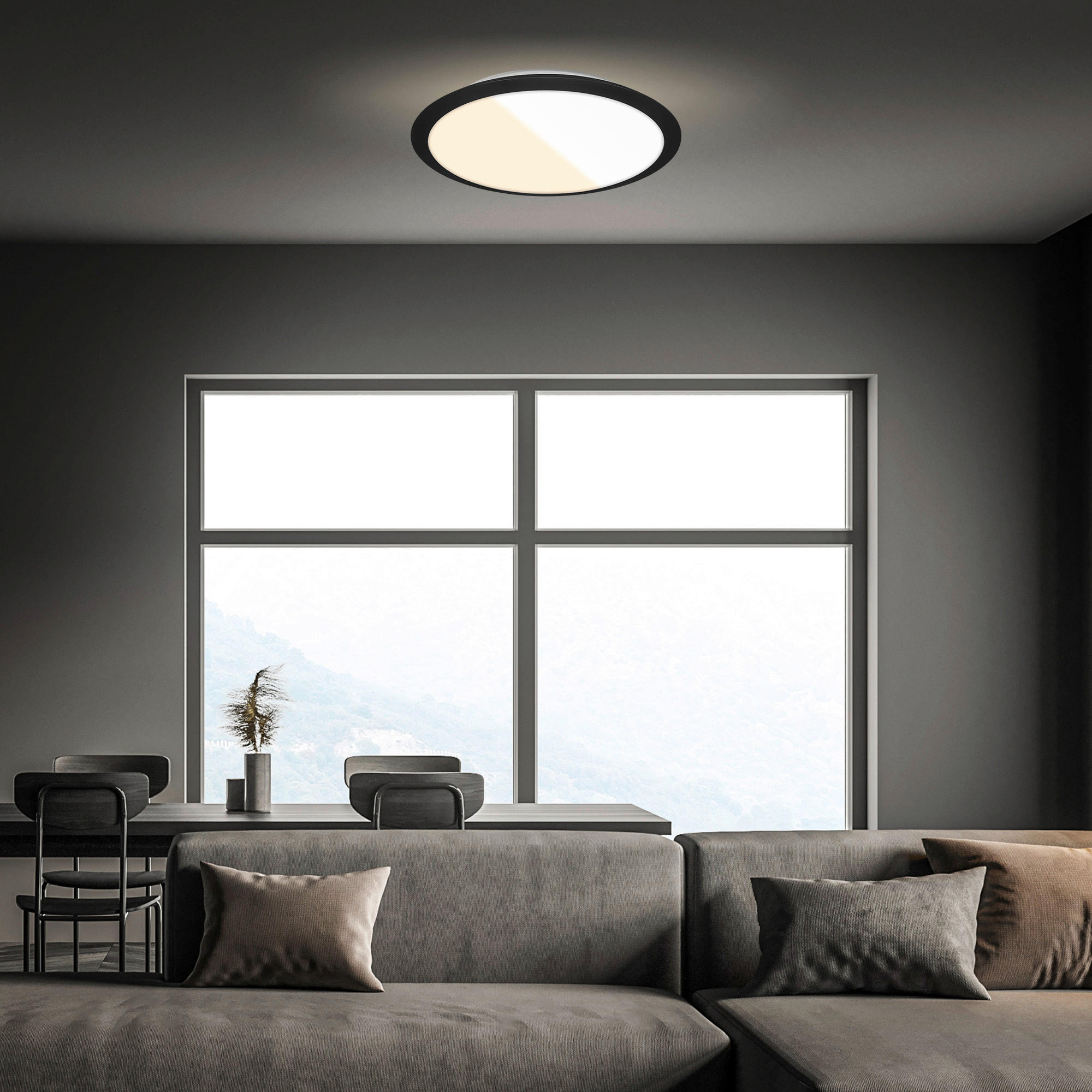 STROPNA KOPAL. LED-SVETILKA        37/6,5 cm     3000 / 4000 K - črna, Basics, umetna masa (37/6,5cm)