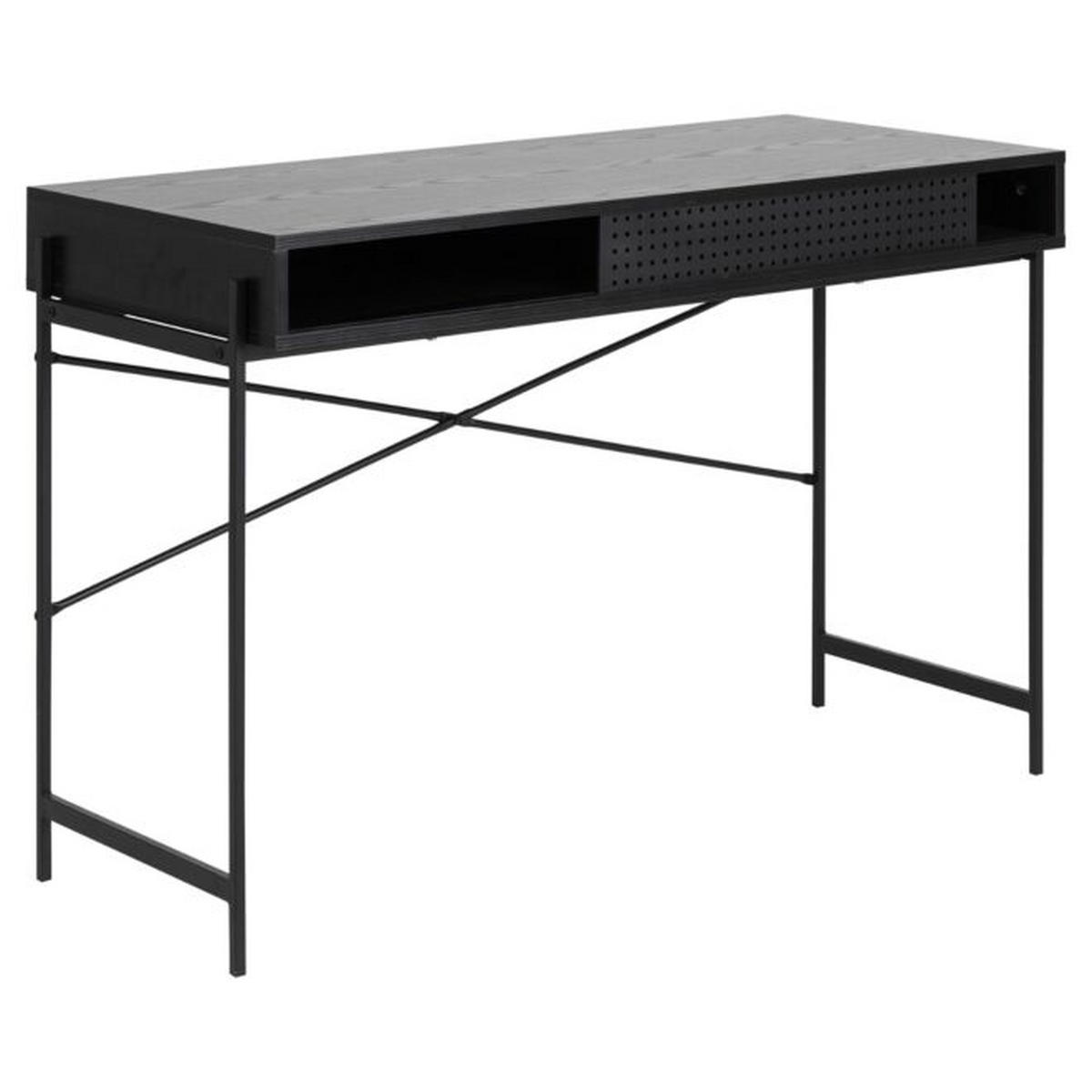 SCHREIBTISCH  in Schwarz  - Schwarz, KONVENTIONELL, Holzwerkstoff/Metall (110/50/75cm)