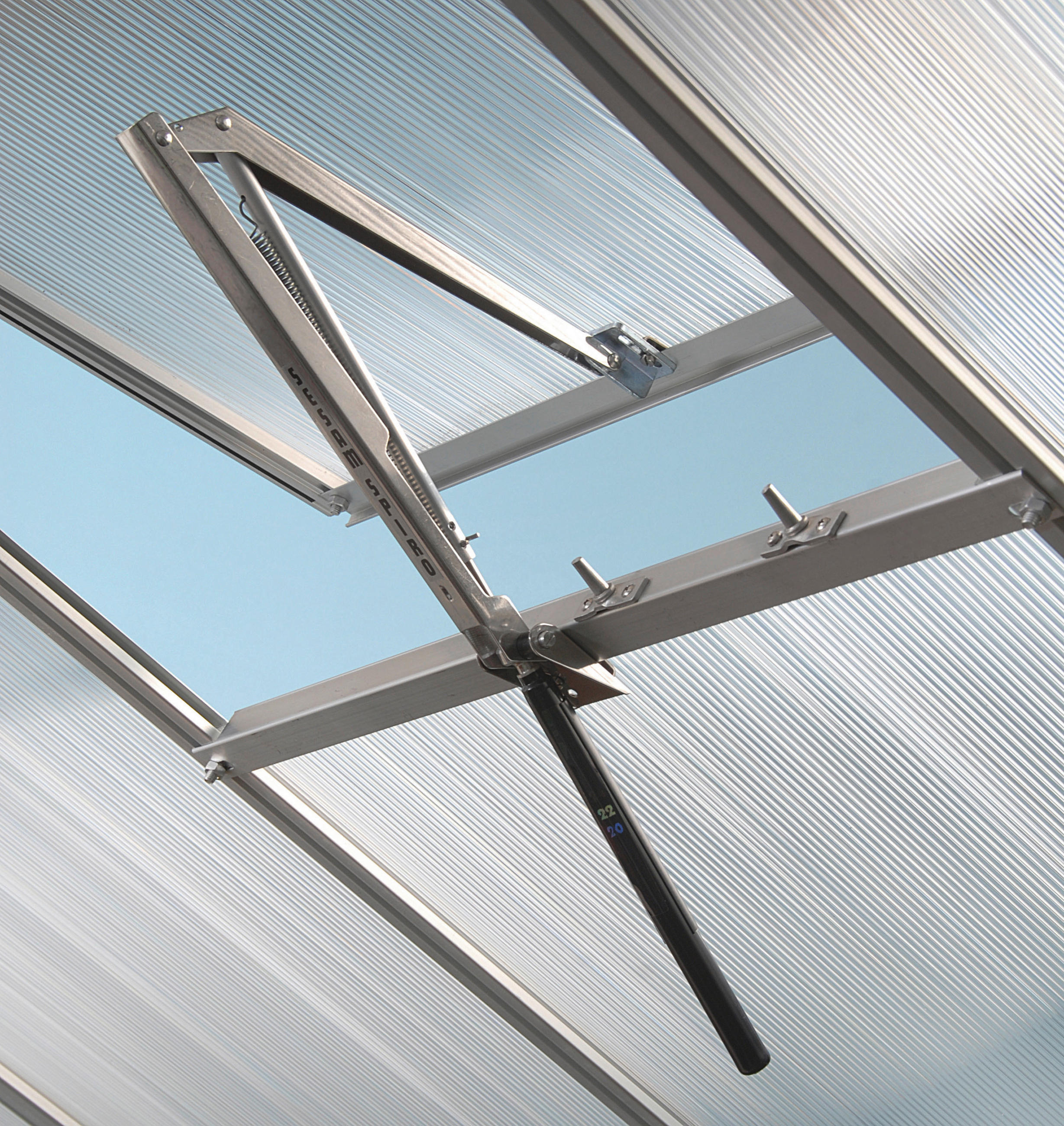 FENSTERHEBER Automatischer Fensterheber Sesam Spiro  - Schwarz/Alufarben, Basics, Metall (2/4/32cm)