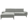 ECKSOFA  in Webstoff Hellgrau  197/295 cm  - Hellgrau/Schwarz, Design, Textil/Metall (197/295cm) - Valdera