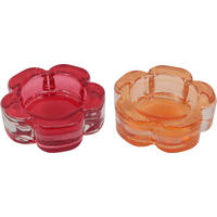 DRŽALO ZA ČAJNO SVEČKO - temno rdeča/oranžna, Basics, steklo (6,5/2cm) - Ambia Home