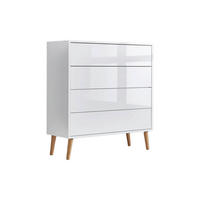 KOMODA, bílá, vysoce lesklá bílá, 79/86/33 cm - bílá/dub artisan, Moderní, kompozitní dřevo (79/86/33cm) - MID.YOU