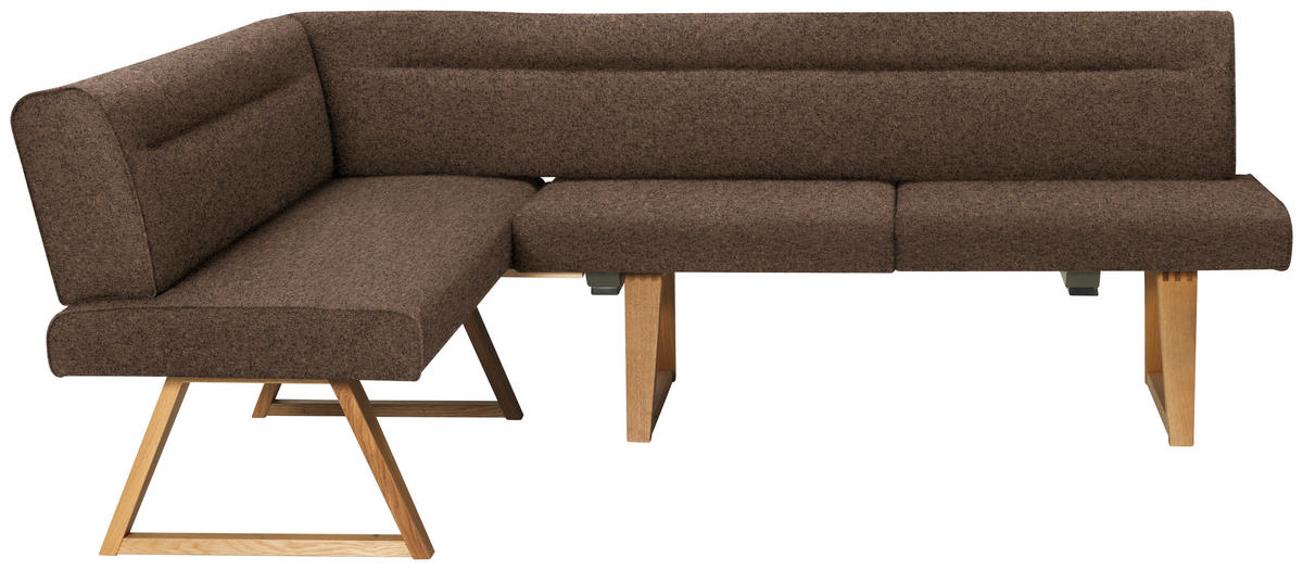 ECKBANK in Holz, Textil Eichefarben, Dunkelbraun  - Eichefarben/Dunkelbraun, Konventionell, Holz/Textil (170/230cm) - Moderano