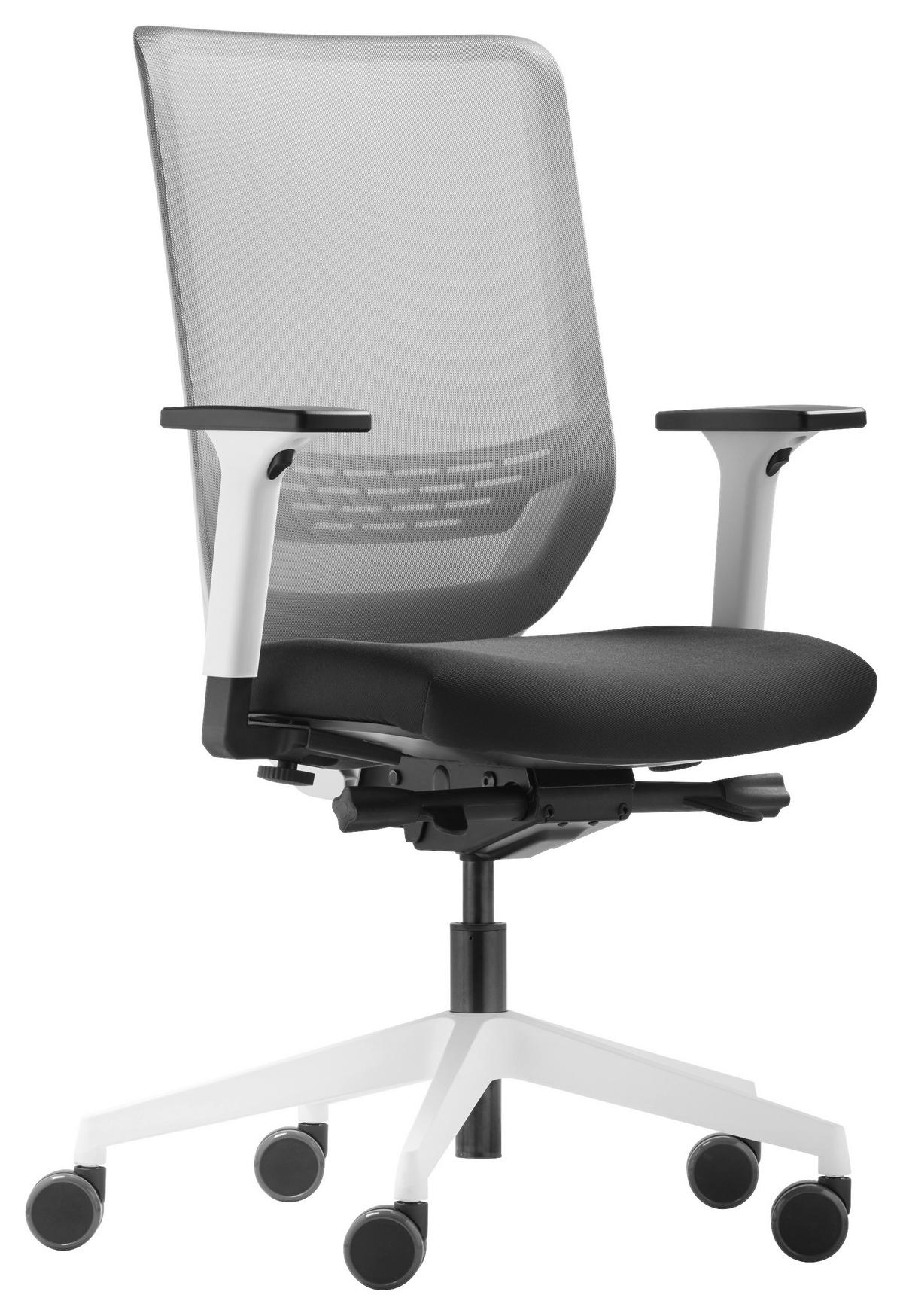 DREHSTUHL Flachgewebe Grau, Weiß  - Hellgrau/Weiß, Design, Kunststoff/Textil (72/102-124/72cm) - Dauphin