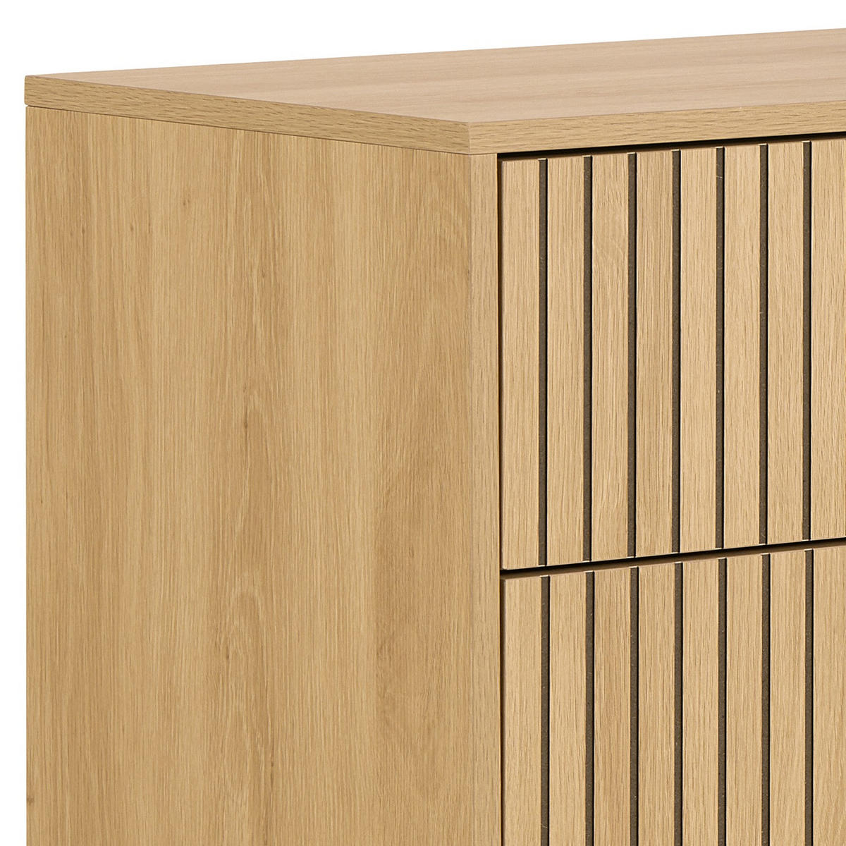KOMODA, črna, barve hrasta  - črna/barve hrasta, Design, kovina/leseni material (157/80,4/40cm) - MID.YOU