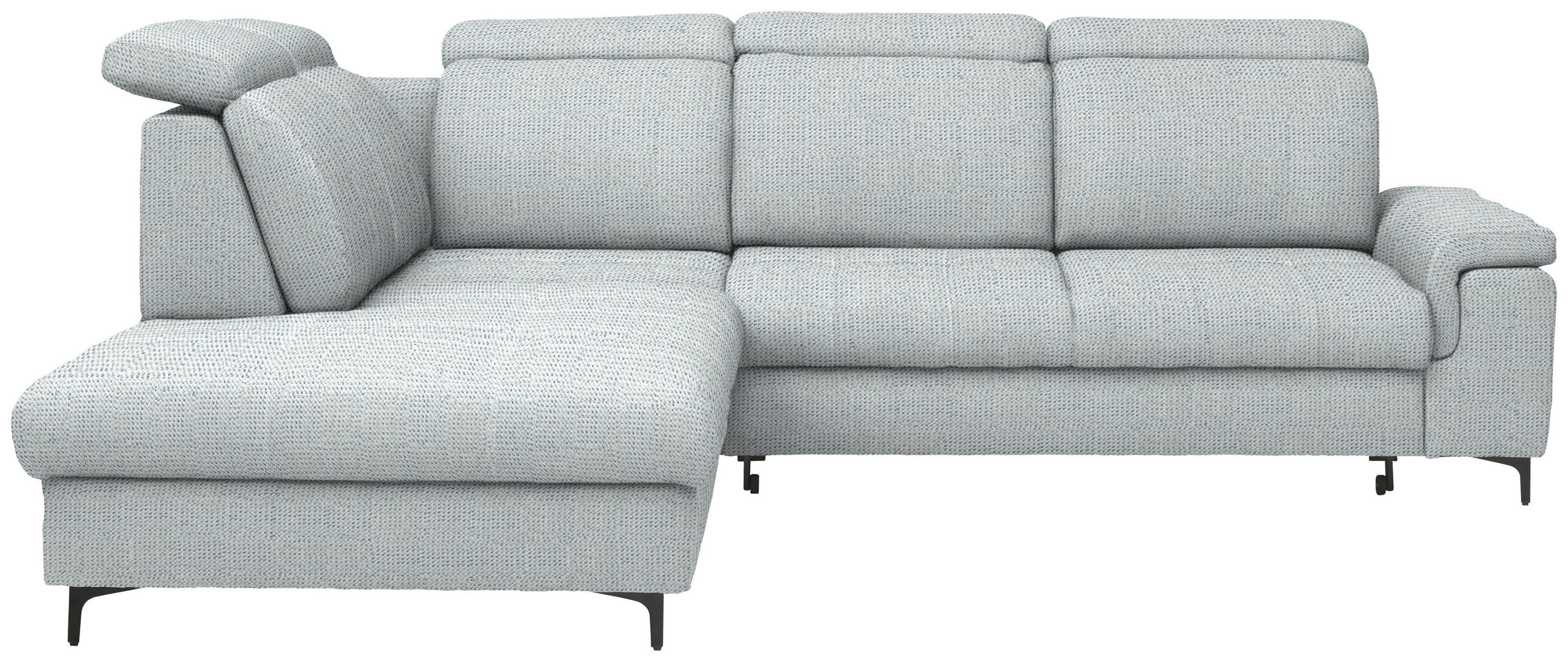 ECKSOFA Struktur Grauweiss  - Schwarz/Grauweiss, Design, Textil/Metall (270/292cm) - Stylife