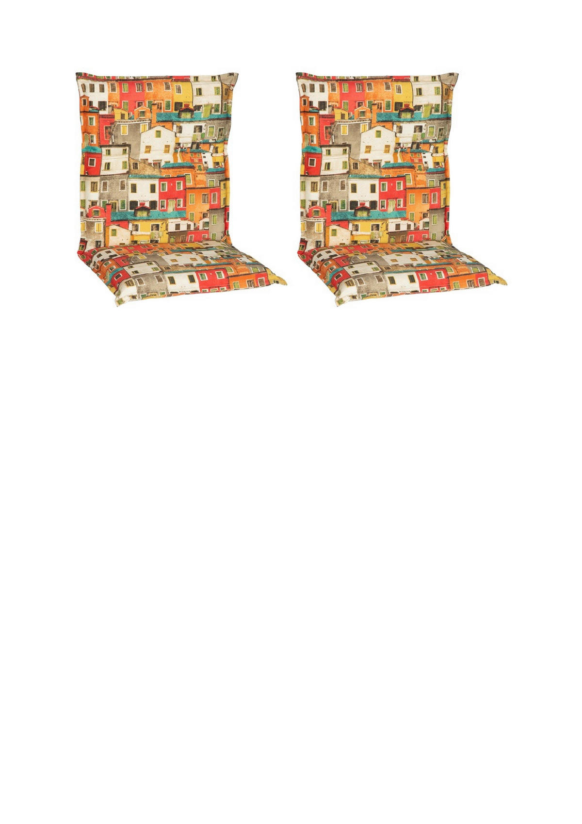 SADA VANKÚŠOV PRE STOLIČKU 2ks, 98/46/8 cm - oranžová/žltá, Basics, textil (98/46/8cm) - Gardenson