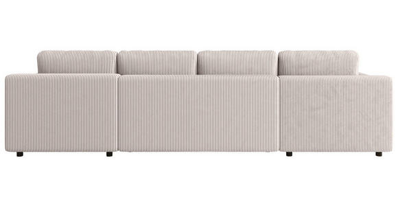 Wohnlandschaft inkl. Funktion Beige Cord  - Beige/Schwarz, KONVENTIONELL, Textil (200/360/200cm) - Xora