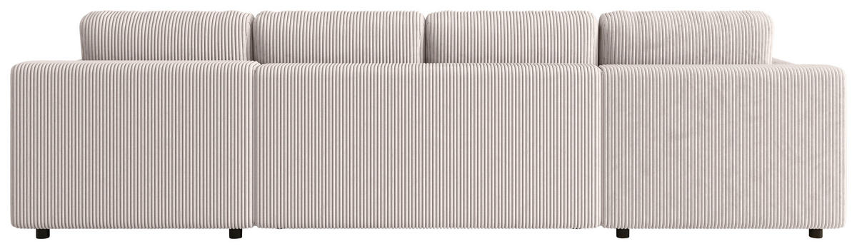 Wohnlandschaft inkl. Funktion Beige Cord  - Beige/Schwarz, KONVENTIONELL, Textil (200/360/200cm) - Xora