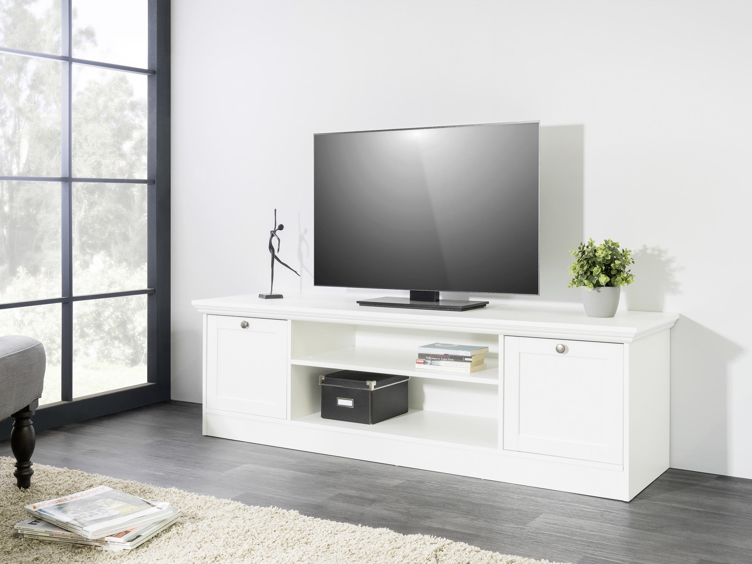 TV ELEMENT bijela   - bijela, Lifestyle, drvni materijal (160/48/45cm) - Landscape