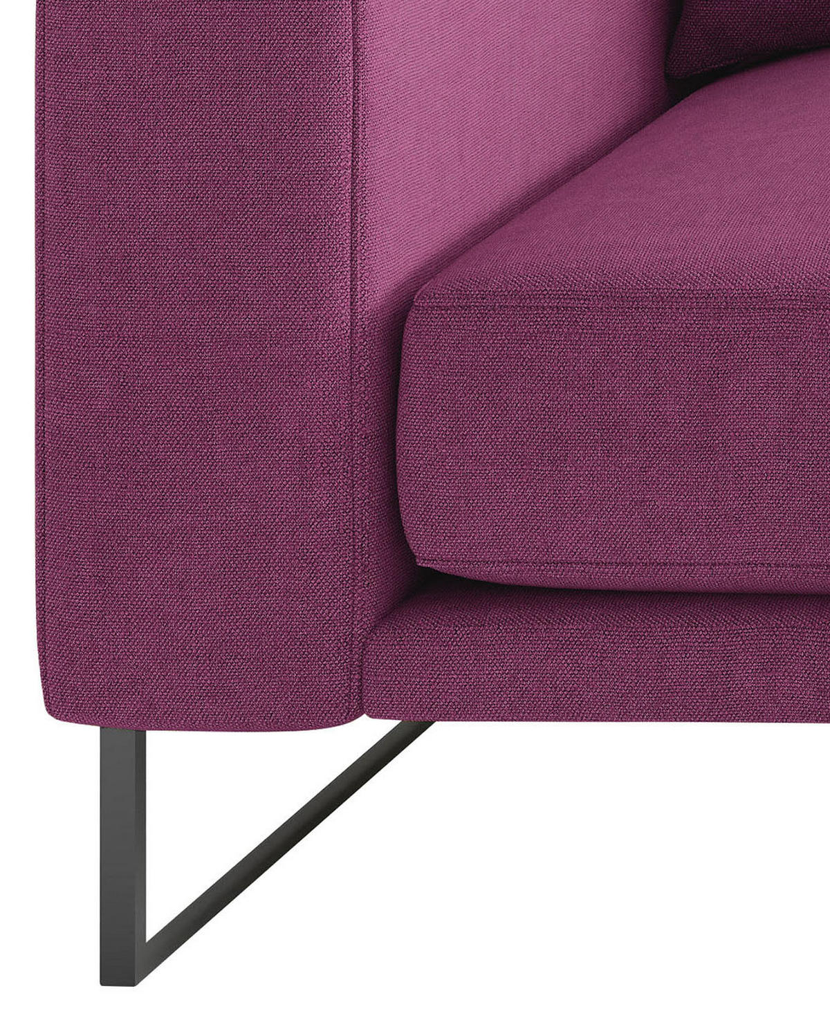 BIGSOFA in Webstoff Magenta  - Magenta/Schwarz, Design, Textil/Metall (283/150cm) - Livetastic