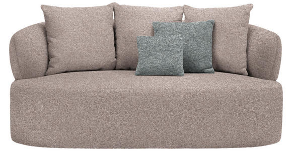 2-SITZER-SOFA in Flachgewebe Hellbraun  - Hellbraun/Schwarz, MODERN, Kunststoff/Textil (177/86/105cm) - Hom`in