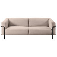 2,5-SITZER in Cord Taupe  - Taupe/Schwarz, Design, Textil/Metall (216/67/96cm) - Johann Jakob