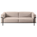 2,5-SITZER Cord Taupe  - Taupe/Schwarz, Design, Textil/Metall (216/67/96cm) - Johann Jakob