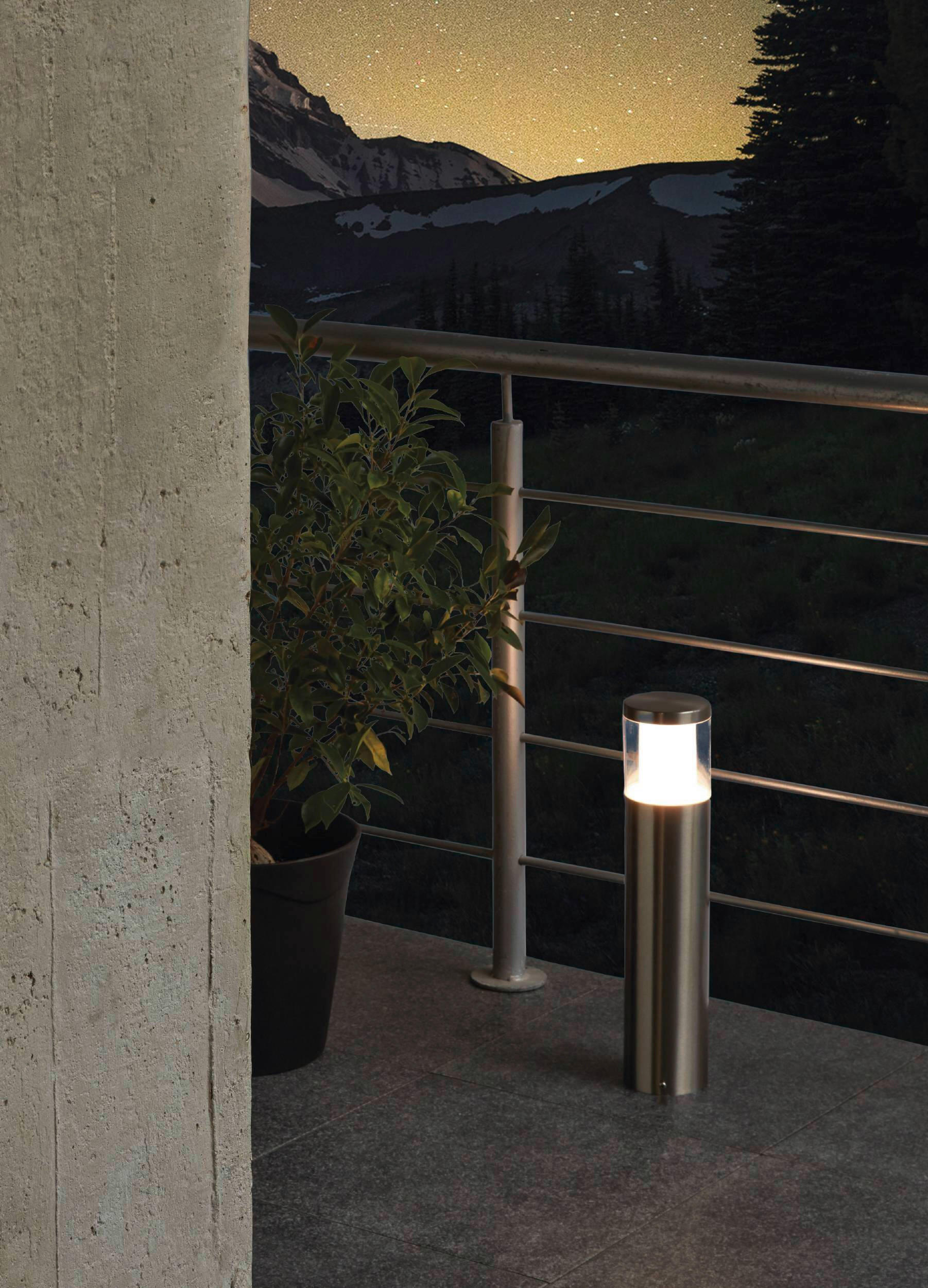 POLLERLEUCHTE Basalgo 10,5/45 cm   - Klar/Edelstahlfarben, Design, Kunststoff/Metall (10,5/45cm) - Eglo