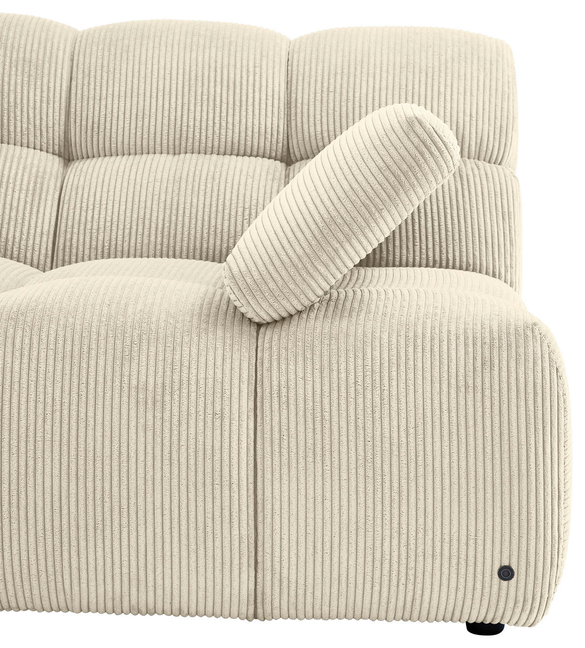 ECKSOFA Beige Cord Rücken echt  - Beige/Schwarz, KONVENTIONELL, Kunststoff/Textil (195/265cm) - Tom Tailor