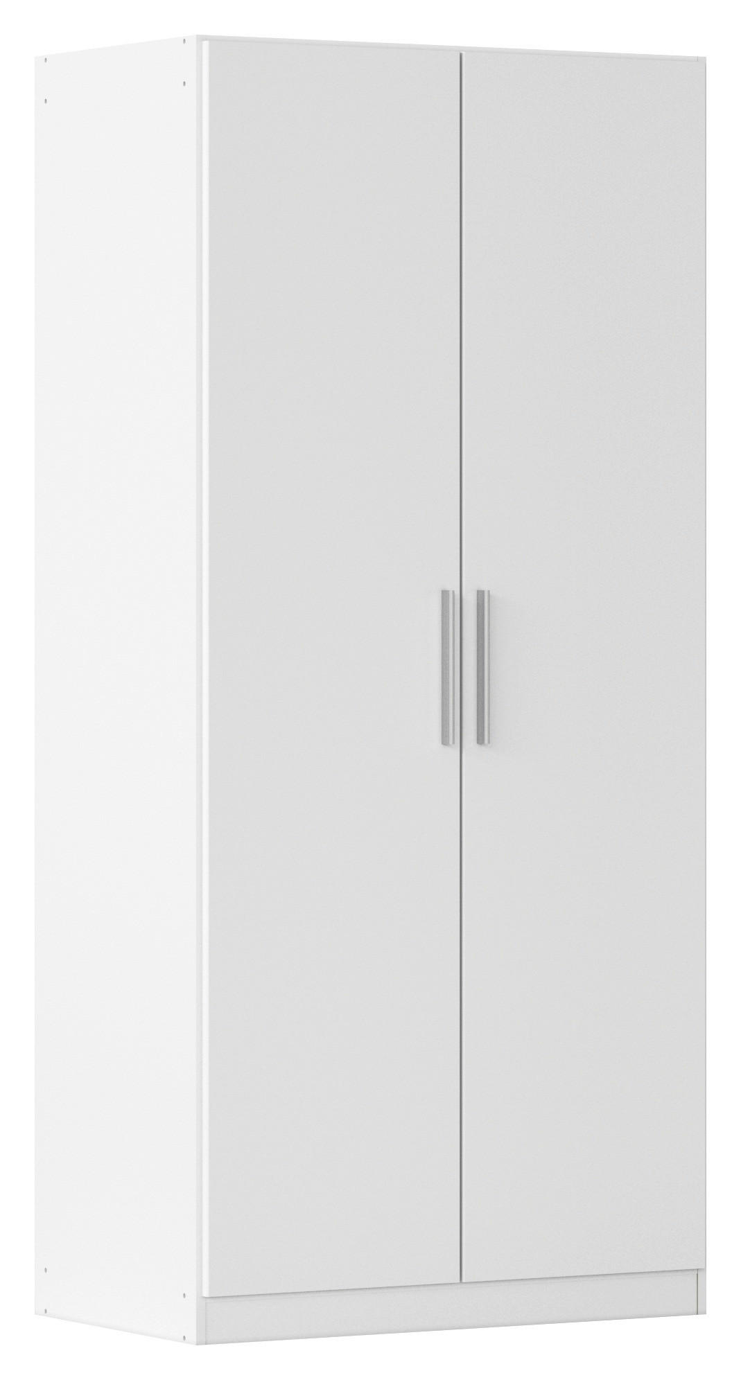 DREHTÜRENSCHRANK 91/197/54 cm,  in Weiß, 2-türig  - Alufarben/Weiß, KONVENTIONELL, Holzwerkstoff/Kunststoff (91/197/54cm) - home24