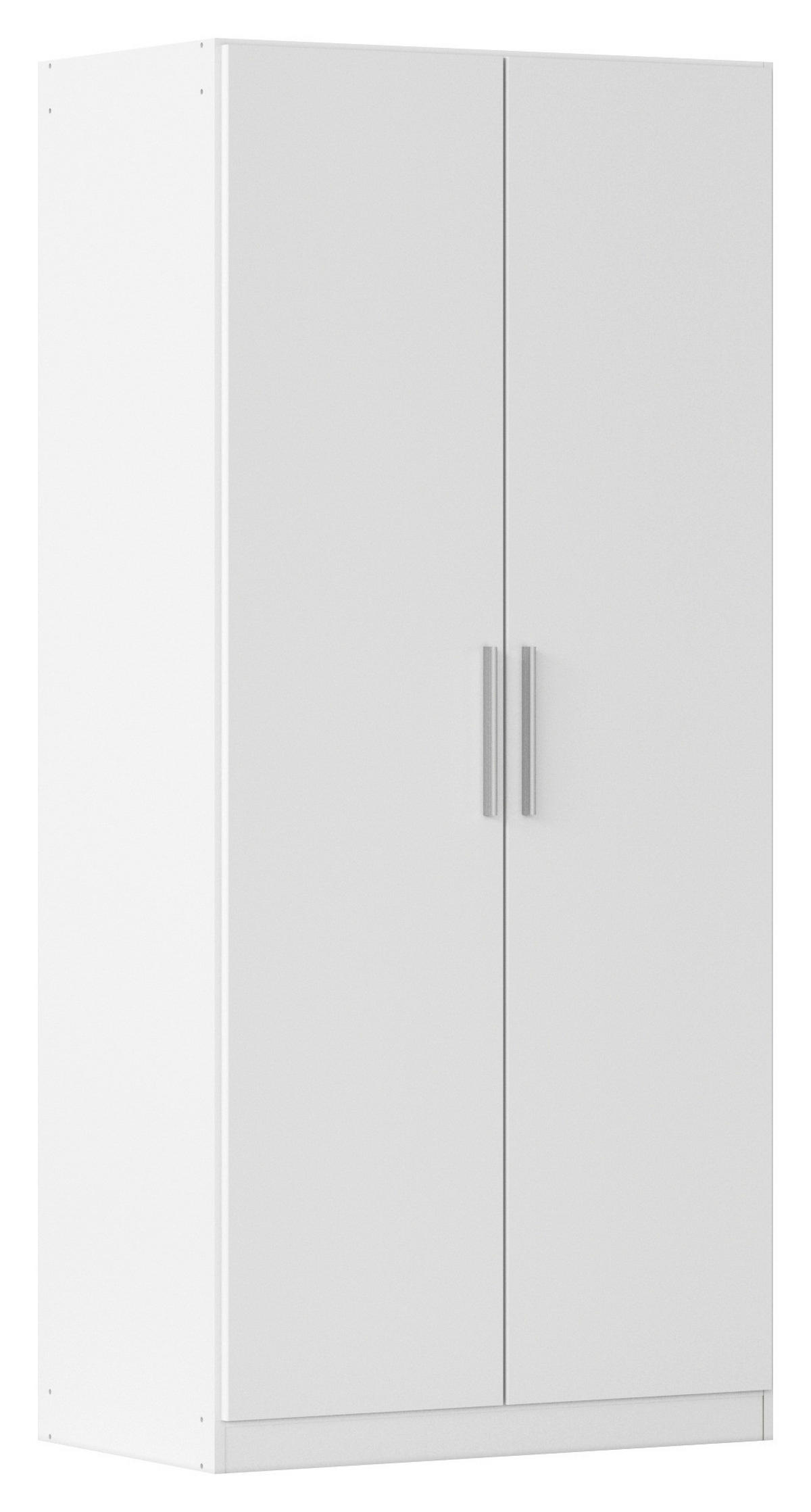 DREHTÜRENSCHRANK 91/197/54 cm,  in Weiß, 2-türig  - Alufarben/Weiß, KONVENTIONELL, Holzwerkstoff/Kunststoff (91/197/54cm) - home24