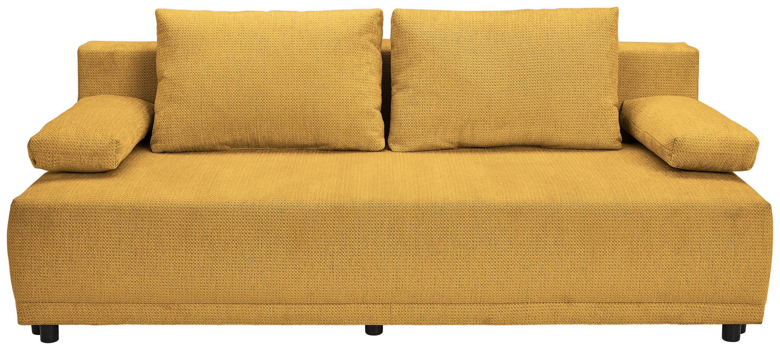 SCHLAFSOFA  mit Stoffauswahl, Liegefunktion, Schlafen auf Sitzhöhe, Rücken echt Chenille Senfgelb  - Senfgelb/Schwarz, KONVENTIONELL, Kunststoff/Textil (201/72/98cm) - Carryhome