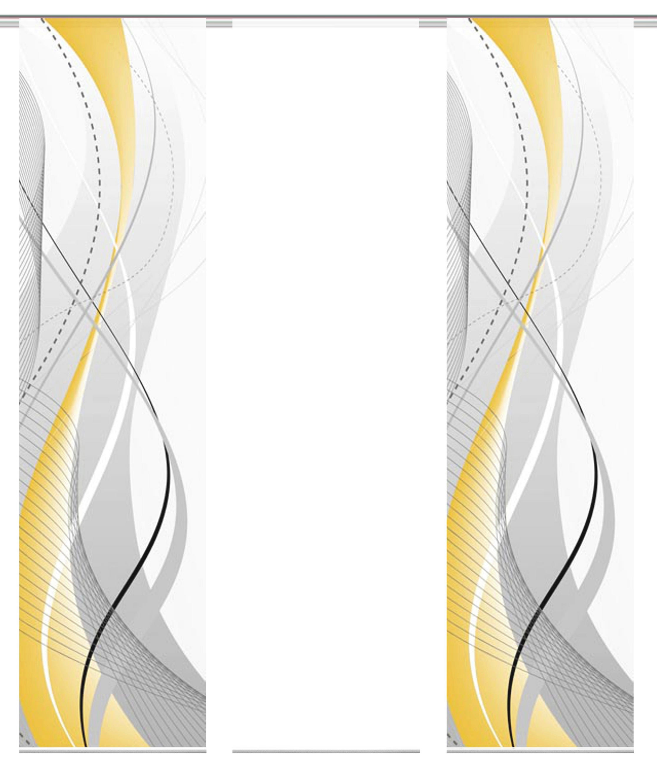FLÄCHENVORHANG  3 Stück  halbtransparent   60/245 cm  - Gelb/Hellgelb, Design, Textil (60/245cm)