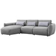 ECKSOFA  in Chenille Hellbraun  190/340 cm  - Hellbraun/Silberfarben, Design, Kunststoff/Textil (190/340cm) - Belluti