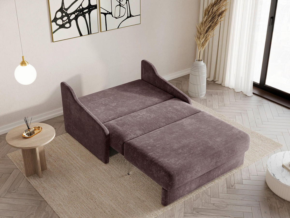 SCHLAFSOFA Bordeaux  - Bordeaux/Schwarz, Design, Kunststoff/Textil (136/86/113cm) - MID.YOU