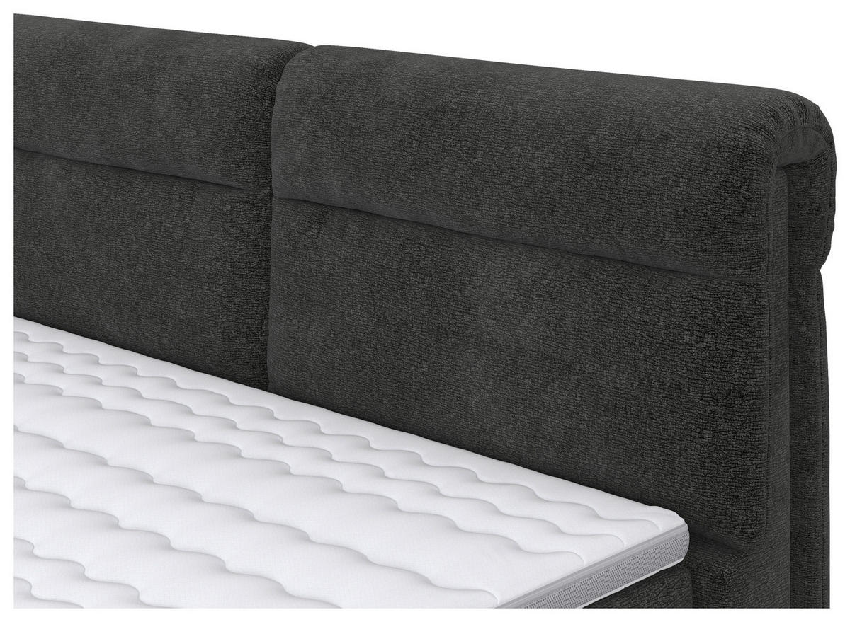 POSTEL BOXSPRING, 180/200 cm, antracitová - barvy chromu/antracitová, Basics, kompozitní dřevo/textil (180/200cm) - Welnova