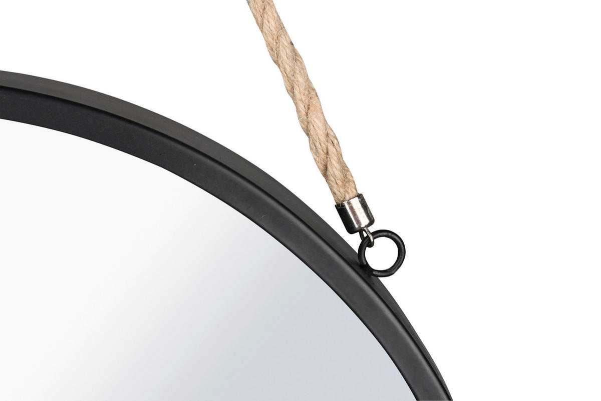 DEKOSPIEGEL Schwarz  - Schwarz, Trend, Glas/Textil (40/40/3,5cm) - Boxxx