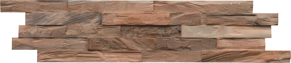 WANDVERKLEIDUNG 11 Stück  - Graubraun, Basics, Holz (61/15/2cm)