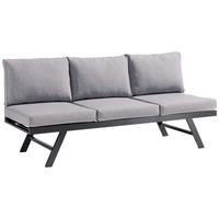 GARTENBANK Grau  - Hellgrau/Grau, Basics, Textil/Metall (204/81/72cm) - Sieger