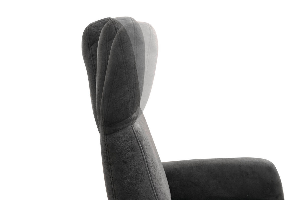 DREHSTUHL  in Mikrofaser Anthrazit  - Anthrazit/Schwarz, Konventionell, Textil/Metall (71/110/82cm) - Sit & More