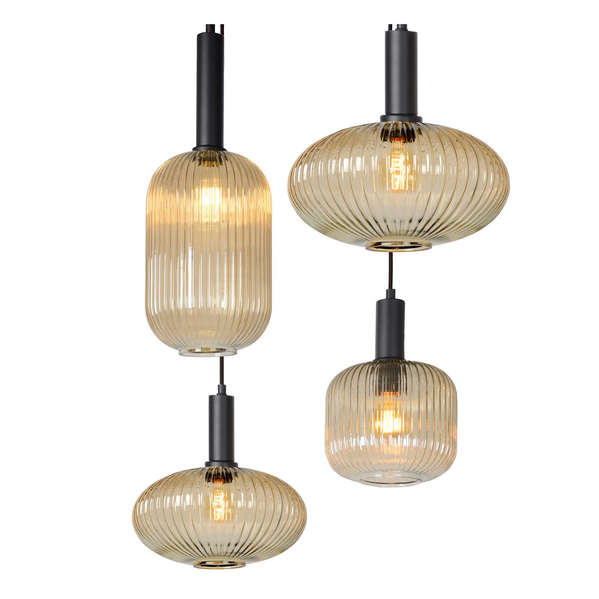 HÄNGELEUCHTE 130/30/150 cm    - Bernsteinfarben, Design, Glas (130/30/150cm) - Lucide