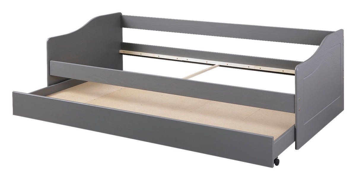 AUSZIEHBETT 90/200 cm Grau  - Grau, Modern, Holz (90/200cm) - MID.YOU