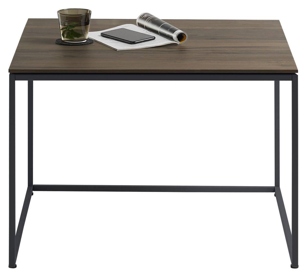 BEISTELLTISCH in Holz, Metall 70/70/47,5 cm  - Anthrazit/Buchefarben, Design, Holz/Metall (70/70/47,5cm) - Johann Jakob