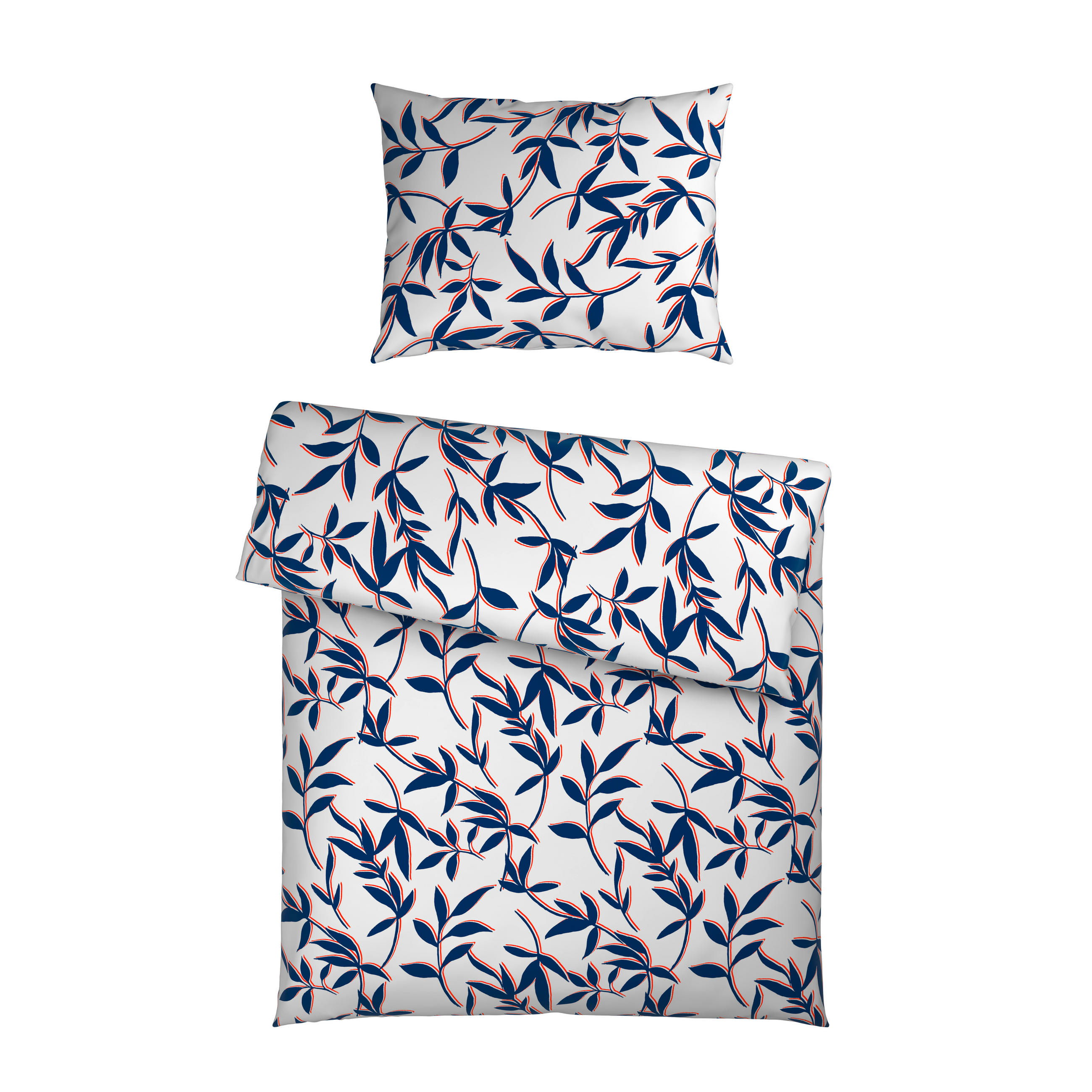 BETTWÄSCHE Mavie Satin 140/200 cm  - Blau/Weiß, KONVENTIONELL, Textil (140/200cm) - Novel