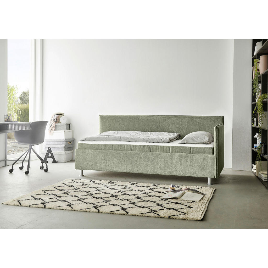 Thumbnail - Beldomo - Sleep Polsterliege, Hellgrün, Textil, furniert, H3, Höhe ca. 21 cm, 120x200 cm, Goldenes M, Made in EU, Bezug ...