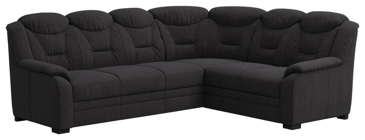ECKSOFA in Chenille Schwarz  263/211 cm  - Schwarz, Basics, Kunststoff/Textil (263/211cm) - MID.YOU