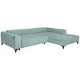 ECKSOFA  in Chenille Hellblau  279/222 cm  - Schwarz/Hellblau, KONVENTIONELL, Kunststoff/Textil (279/222cm) - Hom`in