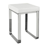 STOLIČKA DO SPRCHY bílá, barvy chromu  - bílá/barvy chromu, Basics, kov/textil (37/47/35cm)