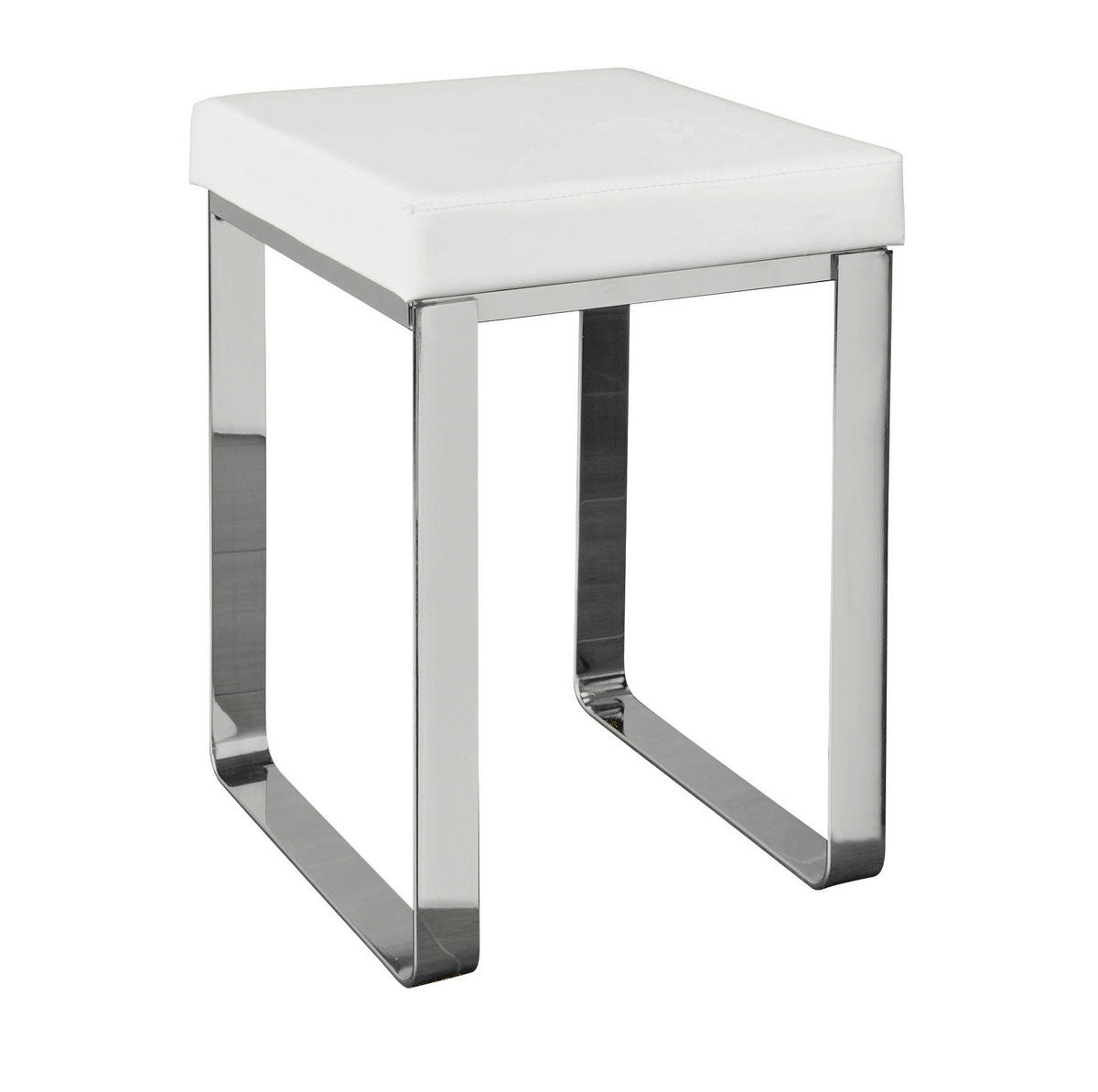 STOLIČKA DO SPRCHY bílá, barvy chromu  - bílá/barvy chromu, Basics, kov/textil (37/47/35cm)