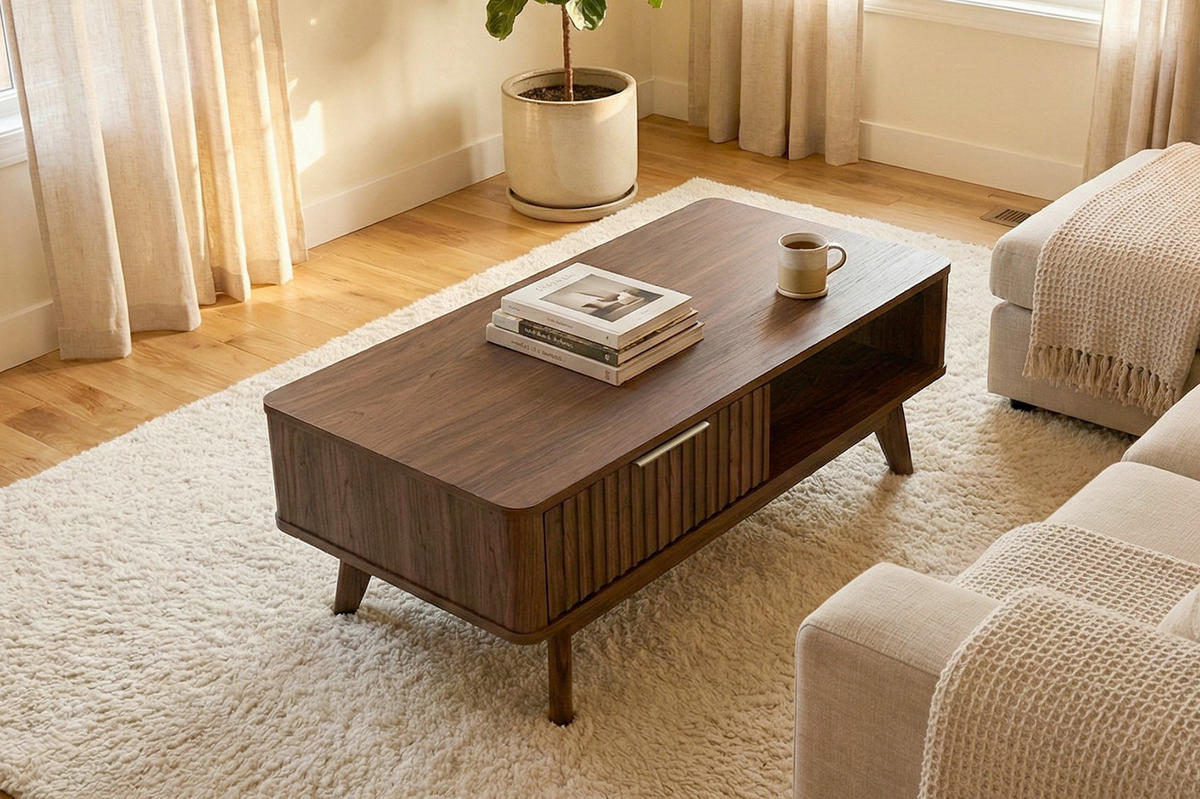 COUCHTISCH in Holzwerkstoff 110/55/44 cm  - Silberfarben/Walnussfarben, MODERN, Holzwerkstoff/Metall (110/55/44cm) - MID.YOU