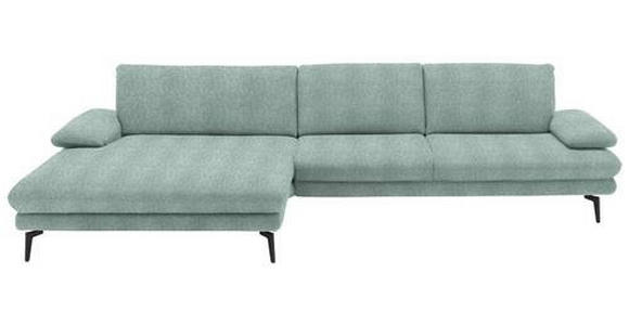 ECKSOFA in Chenille Mintgrün 180/310 cm - Schwarz/Mintgrün, Design, Textil/Metall (180/310cm) - Dieter Knoll