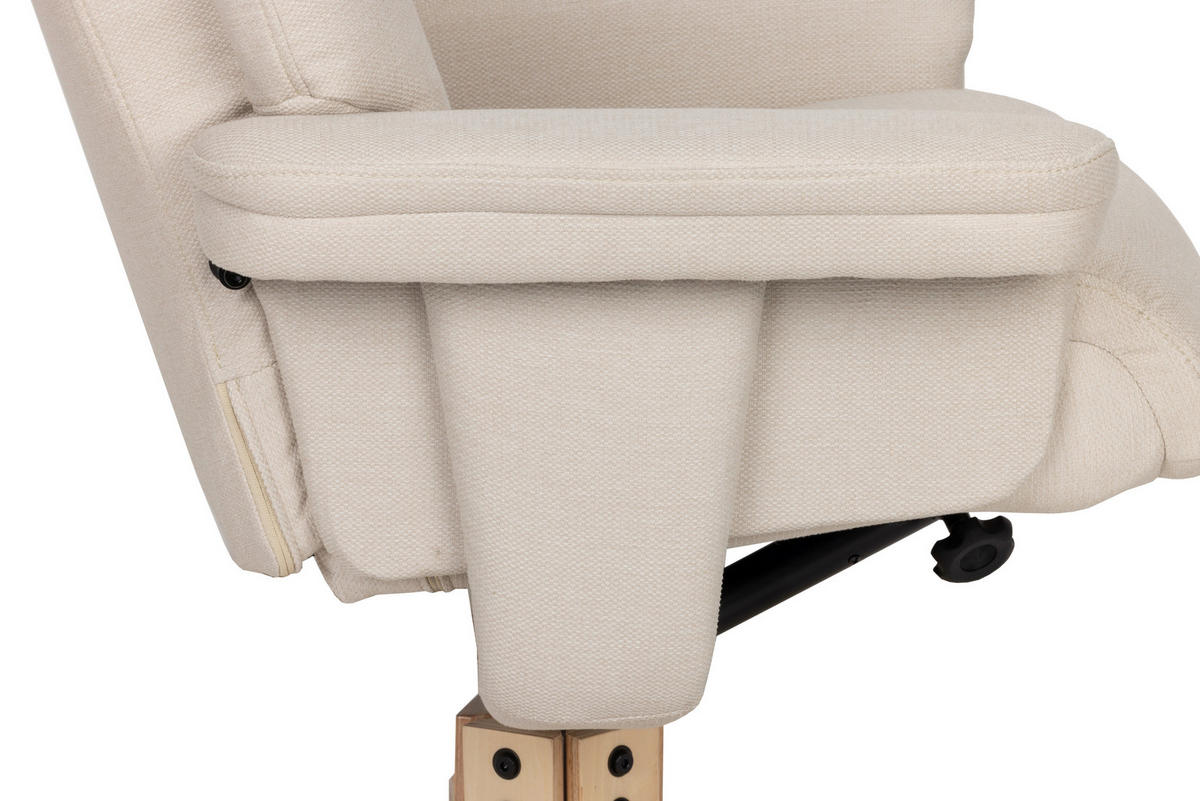 RELAXSESSELSET Webstoff    - Creme/Naturfarben, Design, Holz/Textil (80/109/79cm) - Livetastic
